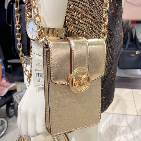 MICHAEL KORS WOMENS FASHION IPHONE SAMSUNG CASE PHONE HOLDER CROSSBODY BAG PURSE - Picture 7 of 16